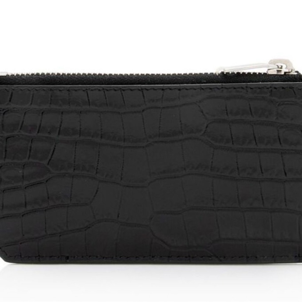 Saint Laurent Black Crocodile-Embossed Wallet - Picture 3 of 6